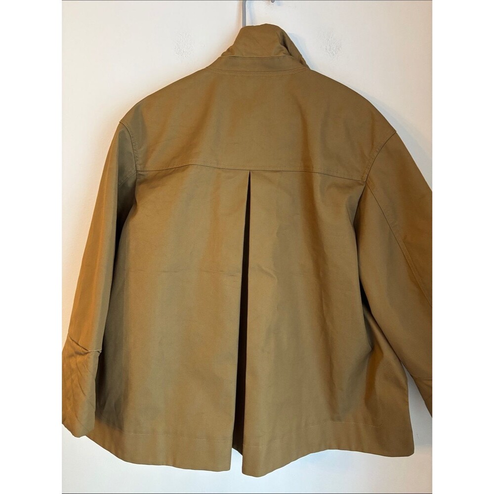 Ganni double twill women oversized utility chore cropped Jacket trench coat 38 M - Picture 15 of 16